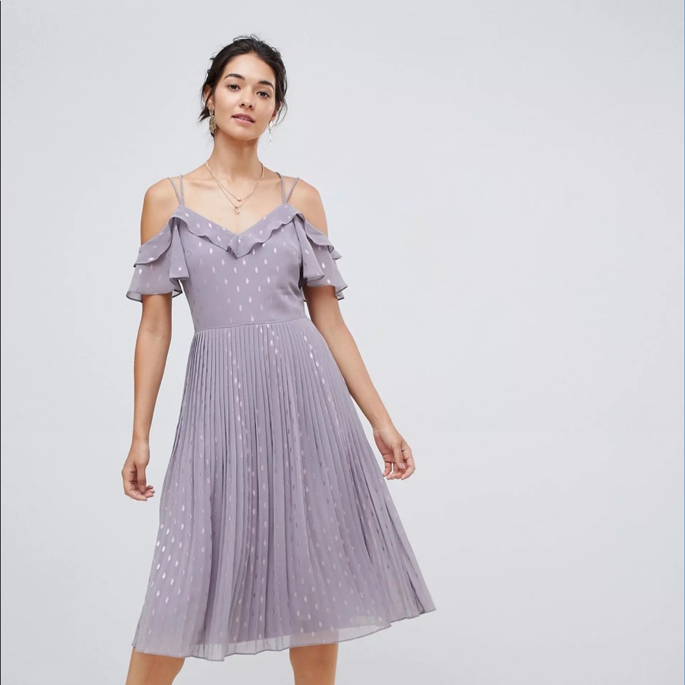 Pleated Midi Dress